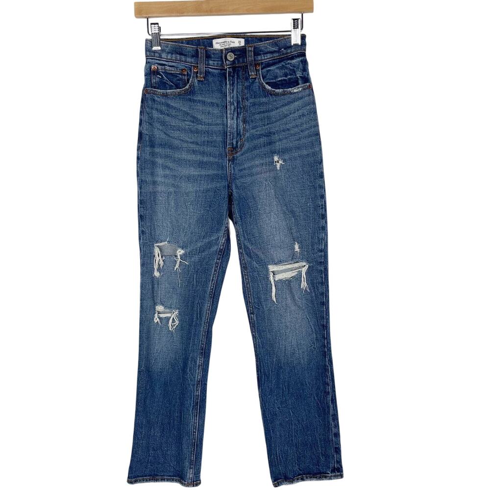 Abercrombie and Fitch 25 The Ankle Straight Ultra High Rise Curve Love Jeans 0R